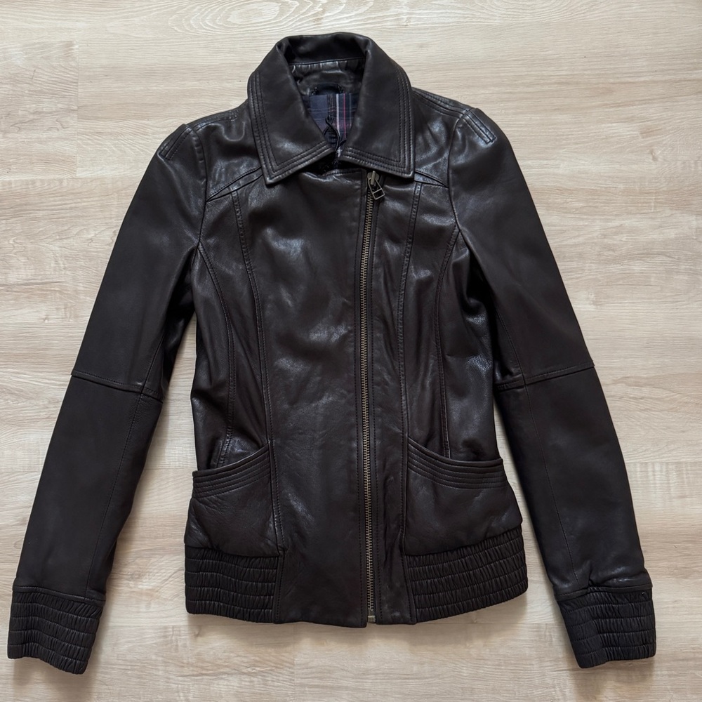 Mackage – Kenya – Women’s Small – Lamb Leather Jacket – Chocolate Brown